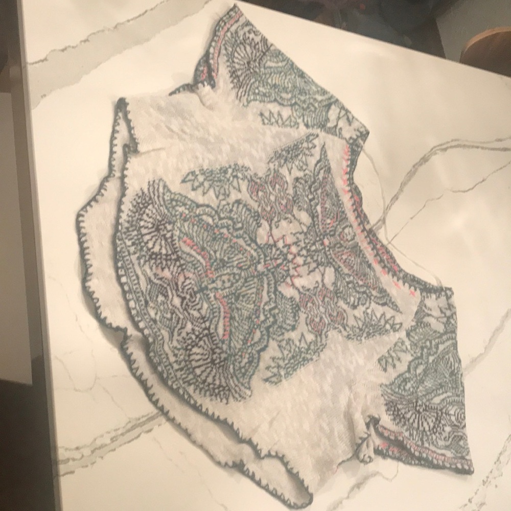 Patterned free people knit top